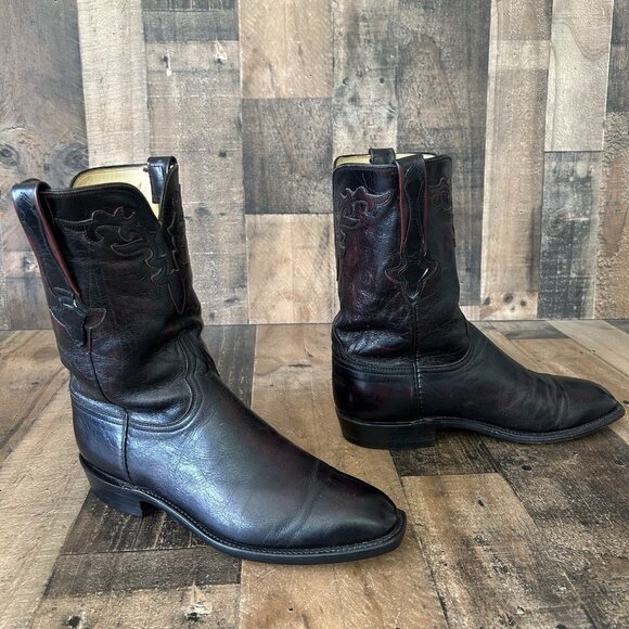 Lucchese Classics Handmade GA034319 Black Cherry Cowboy Boots Mens 9.5 D - Picture 6 of 11